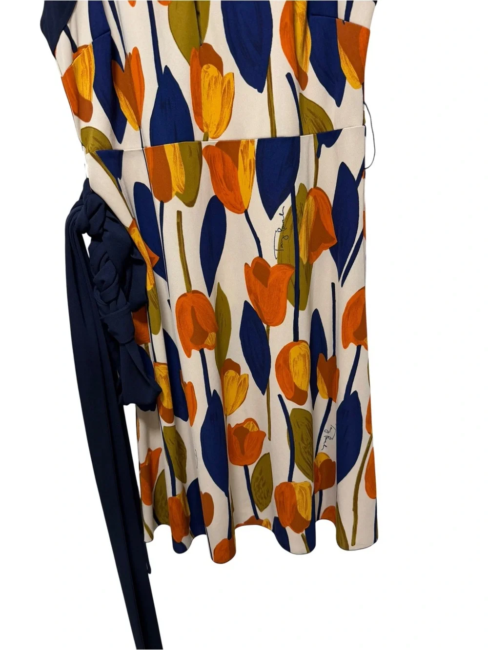 Tory Burch Atley Tulip Print Sleeveless Midi Dress Women’s Size Large